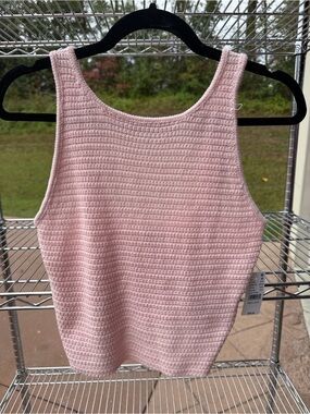 La Hearts Pale Pink Ribbed Knit Tank